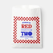 レッドホワイト&7月2日の4日の誕生日パーティー フェイバーバッグ (正面)