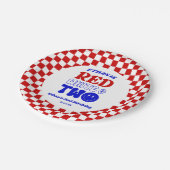 レッドホワイト&7月2日の4日の誕生日パーティー ペーパープレート (アングル)