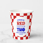 レッドホワイト&7月2日の4日の誕生日パーティー 紙コップ (正面)