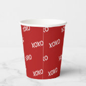 レッドホワイトXOXOラブハグキス 紙コップ (右)