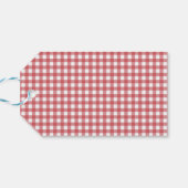 レッドホワ市松模様にイトハッピーホリデイズファミリーフォト ギフトタグ (裏面横)