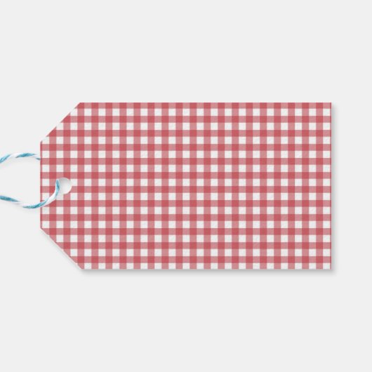 レッドホワ市松模様にイトハッピーホリデイズファミリーフォト ギフトタグ (裏面横)