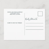 レッドホワ素朴イトポインセティアフリージホリデーパーティ インビテーションポストカード (裏面)