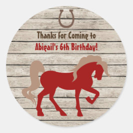 レッドホースアンドバーンウッドガールズアンドボーイズ誕生日 ラウンドシール