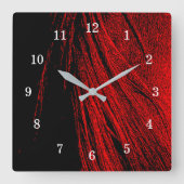 レッドホースマネ抽象芸術ウォールクロック スクエア壁時計 (正面)