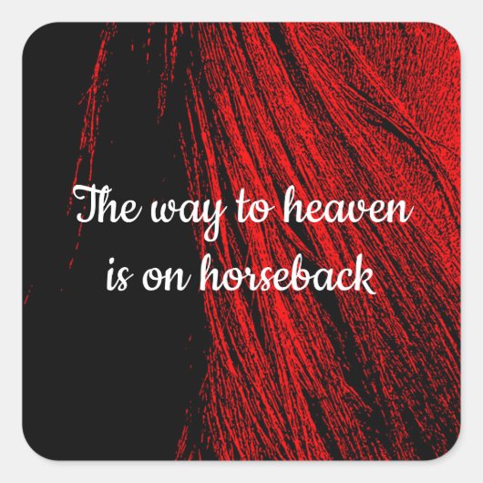 レッドホースマネ抽象芸術シール スクエアシール (正面)