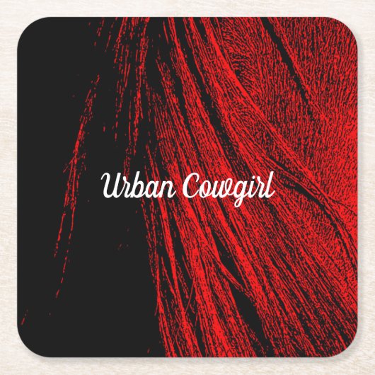 レッドホースマネ抽象芸術紙コースター スクエアペーパーコースター (正面)