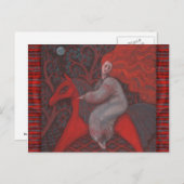 「レッドホース」、レッドヘッドの女性、ファンタジー超現実美術 ポストカード (正面/裏面)