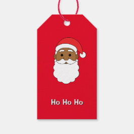 レッドホーホーホアフリカ系アメリカンサンタクロース一家 ギフトタグ