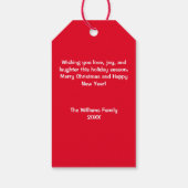 レッドホーホーホアフリカ系アメリカンサンタクロース一家 ギフトタグ (裏面)