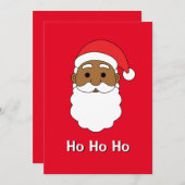 レッドホーホーホアフリカ系アメリカンサンタクロース一家 シーズンカード (正面/裏面)