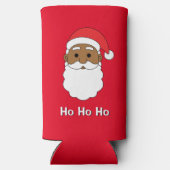 レッドホーホーホアフリカ系アメリカンサンタクロース一家 スリム缶クーラー (裏面)