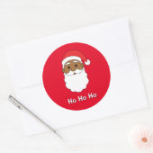レッドホーホーホアフリカ系アメリカンサンタクロース一家 ラウンドシール (封筒)