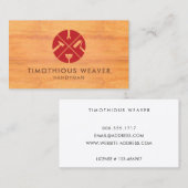 レッドホーム修理ロゴ木目 名刺 (正面/裏面)