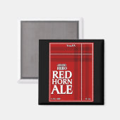 レッドホーンエールのラベル マグネット (正面/裏面)