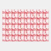 レッドボウかわいいラッピング紙。ギフトラッピング。 ラッピングペーパーシート (正面3)