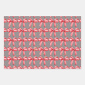 レッドボウかわいいラッピング紙。ギフトラッピング。 ラッピングペーパーシート (正面2)