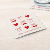 レッドボウさくらんぼスウィートブライダルシャワー紙コースター ペーパーコースター (アングル)