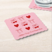 レッドボウさくらんぼスウィートブライダルシャワー紙コースター ペーパーコースター (アングル)