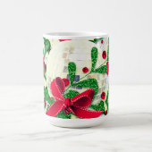 レッドボウとホリー コーヒーマグカップ (中央)