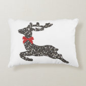 レッドボウのクリスマスディアー アクセントクッション (正面)