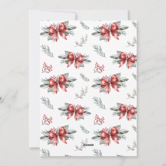 レッドボウのクリスマスフォト シーズンカード (裏面)