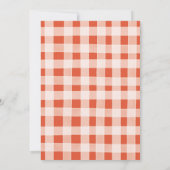 レッドボウアップルの私たちの目の女の子の最初の誕生日パーティー 招待状 (裏面)