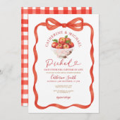 レッドボウアップルブライダルシャワーが互いに選び合った 招待状 (正面/裏面)