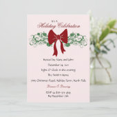 レッドボウアンドグリーンパーティの招待状 招待状 (スタンド正面)