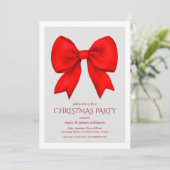 レッドボウエレガントクリスマスホリデーパーティー 招待状 (スタンド正面)