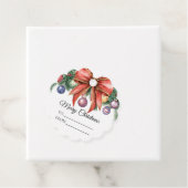 レッドボウエレガントクリスマスリース フェイバータグ (インサイチュ)