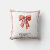 レッドボウエレガントコケットのミニマリスト クッション (正面)