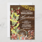 レッドボウカクタス ワイルドウェスト ホリデー ホーダウン 招待状 (正面)