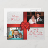 レッドボウカスタムフォトホリデーハガキ シーズンポストカード (正面/裏面)