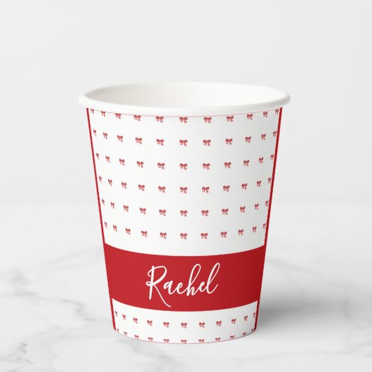 レッドボウガールバースデーパーティー紙カップ 紙コップ (正面)