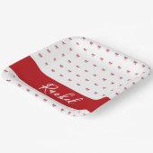 レッドボウガールバースデーパーティー紙プレート ペーパープレート (傾斜あり)