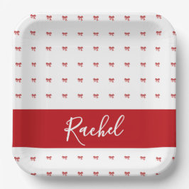 レッドボウガールバースデーパーティー紙プレート ペーパープレート