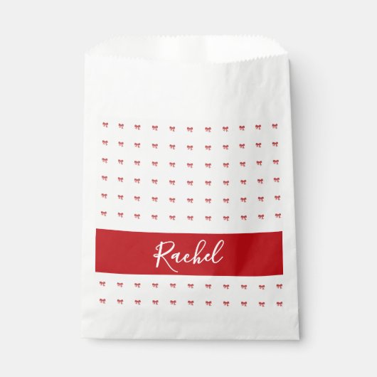 レッドボウガール誕生日パーティーフェイバーバッグ フェイバーバッグ (正面)