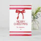 レッドボウキャンディーケーンコケットクリスマメリース シーズンカード (スタンド正面)