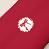 レッドボウキャンディーケーンフェスティバルクリスマスギフトステッカー スクエアシール