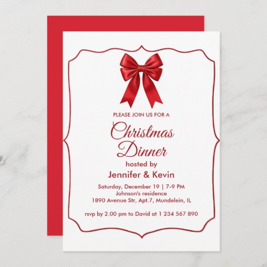 レッドボウクラシック伝統的ディナー シーズンカード (正面/裏面)