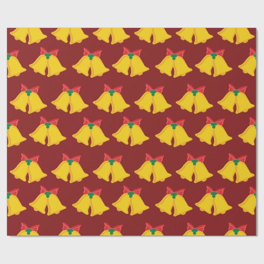 レッドボウクリスマスギフト付きホリデーイエローベル ラッピングペーパー (フラット)