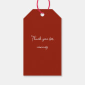 レッドボウクリスマスツリーメリーリトルベビーシャワー ギフトタグ (裏面)