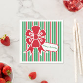 レッドボウクリスマスパーティー紙ナプキンス スタンダードカクテルナプキン (インサイチュ)