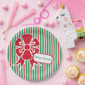 レッドボウクリスマスパーティー紙プレート ペーパープレート (パーティー)