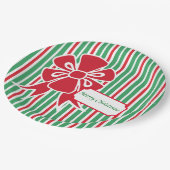 レッドボウクリスマスパーティー紙プレート ペーパープレート (アングル)