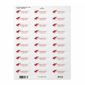 レッドボウクリスマスホリデイ差出人住所 ラベル (フルシート)