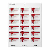 レッドボウクリスマスホリデイ差出人住所 ラベル (フルシート)