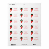 レッドボウクリスマスリース住所 シール (フルシート)