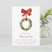 レッドボウクリスマスリース | ホリデーオープンハウス 招待状 (スタンド正面)